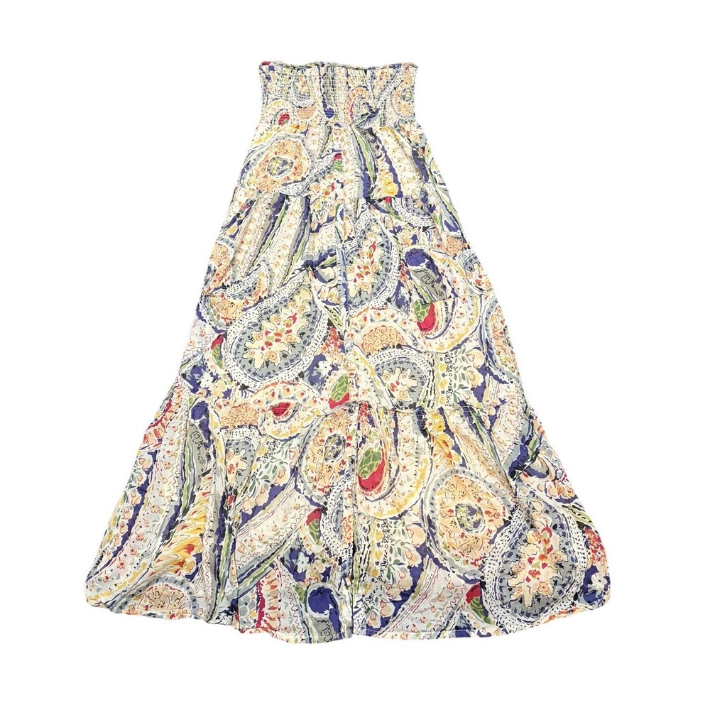 American Eagle Outfitters Strapless Paisley Boho Maxi‎ Dress Women's Size M
